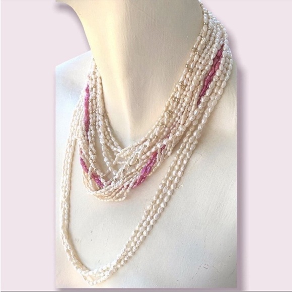 Pearl Necklace Lot Mixed Vintage Jewelry - Picture 2 of 10